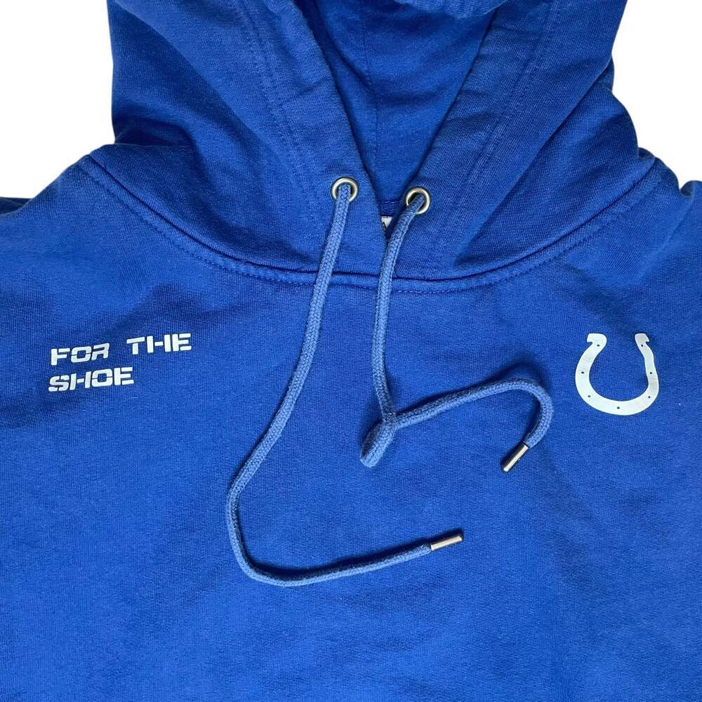 Indianapolis Colts Hoodie Mens Large Blue NFL Erin Andrews Sweatshirt - Picture 4 of 5